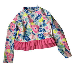 Tommy Bahama Girls 2T Rash Guard Swim Top Long Sleeve Multicolor Floral
